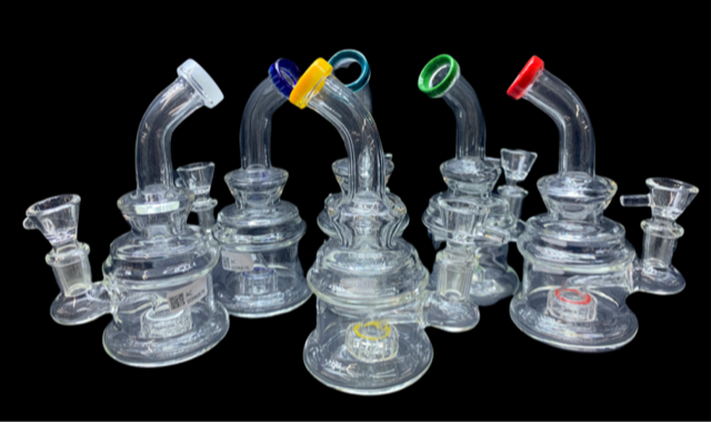 CHUBBY BASE BENT NECK 6.5" WATER PIPE (1pc)