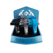 SPECIAL BLUE PULSE TORCH LIGHTERS DISPLAY (9pcs)
