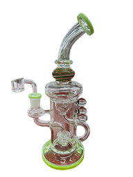 MULTI-COLOR 11&quot; RECYCLER BENT NECK WATER PIPE (1pc)